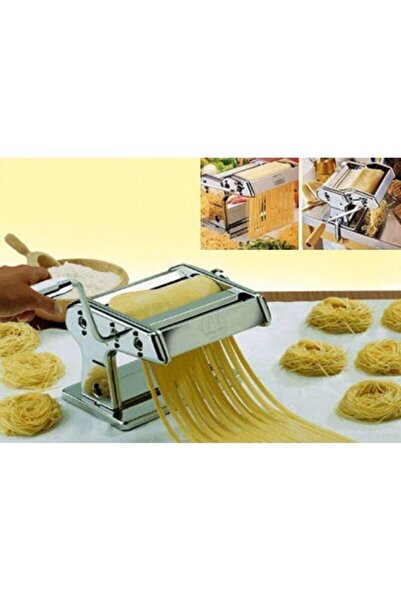 woodhub Çelik Erişte ve Makarna Makinası 180 mm, 3 Fonksiyonlu, Dayanıklı ve ...
