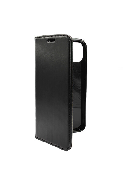 Optim Solution Husa Flip din Piele PU pentru Apple iPhone 14 Plus, Inchidere Magnetica, Tip Carte, Negru