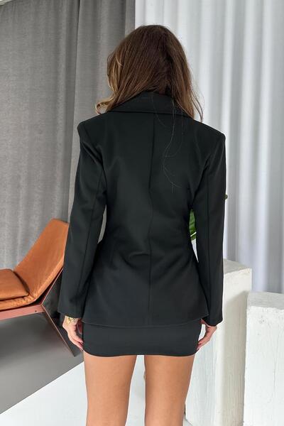 Mine Tan Butik Premium Women's Suit with Jacket and Skirt - Black