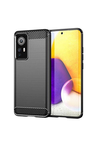 Optim Solution Husa de silicon TPU pentru Xiaomi 12 Lite, Fiber Carbon, TPU F...