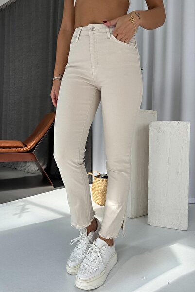 Mine Tan Butik Mia Ψηλόμεσο Ελαστικό Skinny Jean - Μπεζ