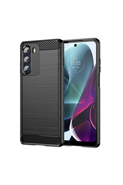 Optim Solution Husa de silicon pentru Motorola Moto G200 5G, Fibra de Carbon,...
