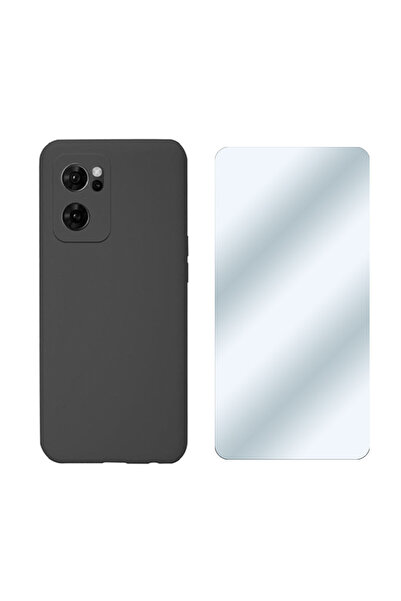 Optim Solution Set Husa din silicon si Folie protectie pentru Oppo Reno 7, Ca...