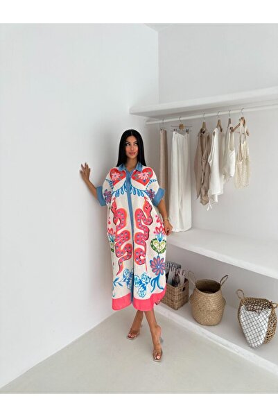 UNBOX Colorful Printed Linen-Blend Dress