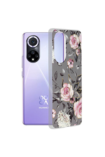 Optim Solution Husa din Silicon pentru Huawei Nova 9, silicon TPU, Floral Pri...