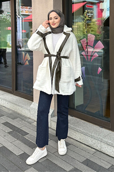 Ovn. Leather Garnished Velsoft Coat - Khaki