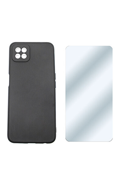 Optim Solution Set Husa din silicon si Folie protectie pentru Oppo A72, Camer...