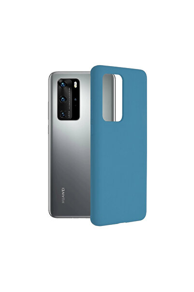 Optim Solution Husa din silicon pentru Huawei P40 Pro, Silicon Hard TPU si Interior cu Microfibra, Albastru