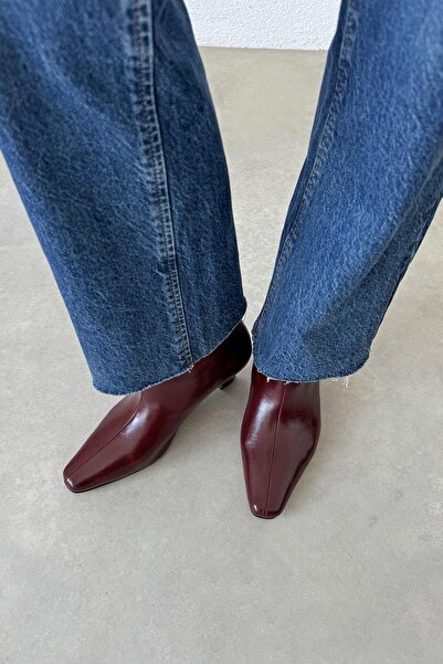 STRASWANS Viva Kadın Kırışık Deri Bot Açık Bordo