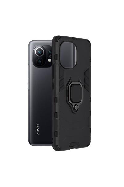 Optim Solution Husa Armor Ring pentru Xiaomi Mi 11, Army Shield, Inel Magneti...
