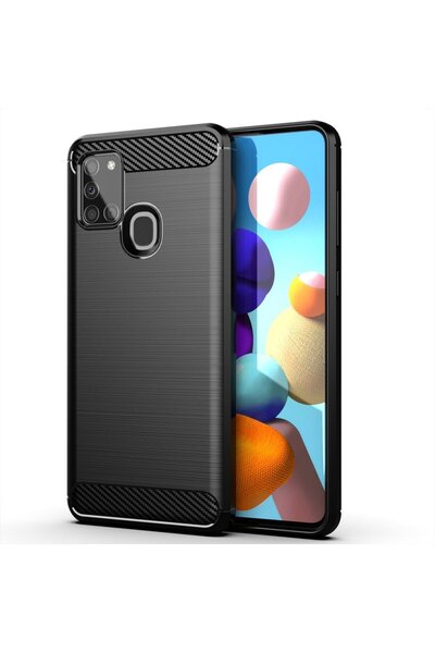 Optim Solution Husa Carbon Resistance pentru Samsung Galaxy A21s, Fiber Desig...