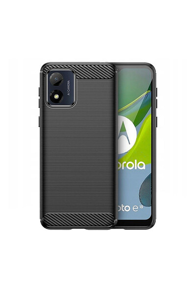 Optim Solution Θήκη Carbon συμβατή με Motorola E13, New Carbon Design, Μαύρη