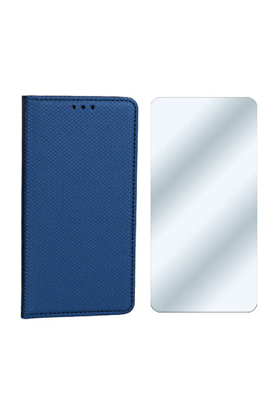 Optim Solution Set Folie Sticla si Husa Flip pentru Huawei Nova 10 SE, Piele PU, Inchidere Magnetica, Albastru