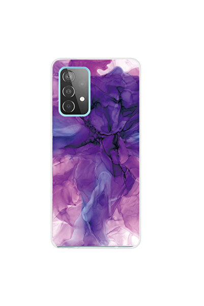 Optim Solution Husa din silicon pentru Samsung Galaxy A32 5G, Luxury Purple Smoke Design Full Protection, Mov