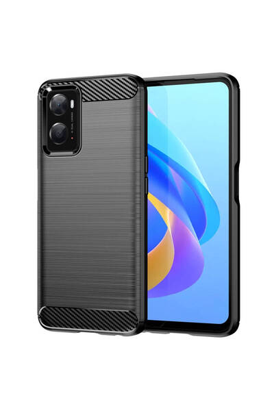 Optim Solution Husa de Silicon pentru Realme 9i, Fibra de Carbon, Negru