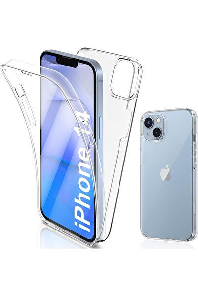 Optim Solution Защитен калъф отпред и отзад за iPhone 13/14, TPU, прозрачен