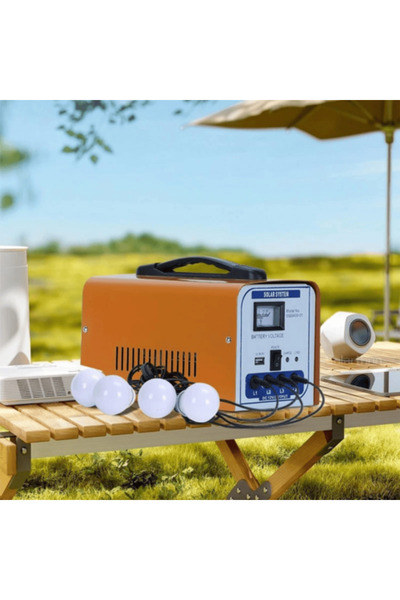 ACCEPT نظام الطاقة الشمسية مع 4 مصابيح ولوحة شمسية 12 فولت