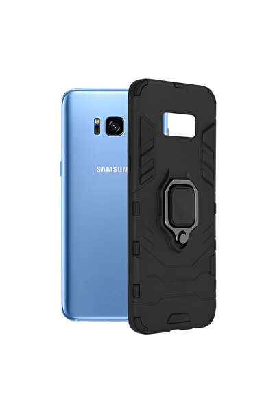 Optim Solution Husa Armor Ring pentru Samsung Galaxy S8 Plus, Army Shield, Inel Magnetic, Rugged, Negru Titan