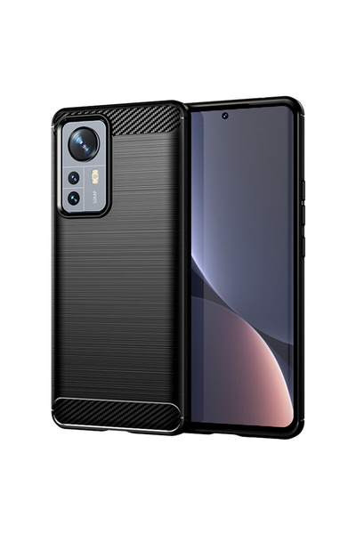Optim Solution Husa Carbon Resistance pentru Xiaomi 12 Pro, Fiber Design, Ant...