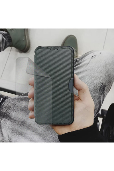 Optim Solution Αντικραδασμική θήκη Flip και ματ μεμβράνη υδρογέλης για Xiaomi Redmi 10C, πράσινο