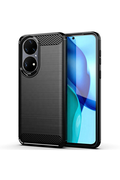 Optim Solution Husa Carbon Resistance pentru Huawei P50 Pro, Fiber Design, An...