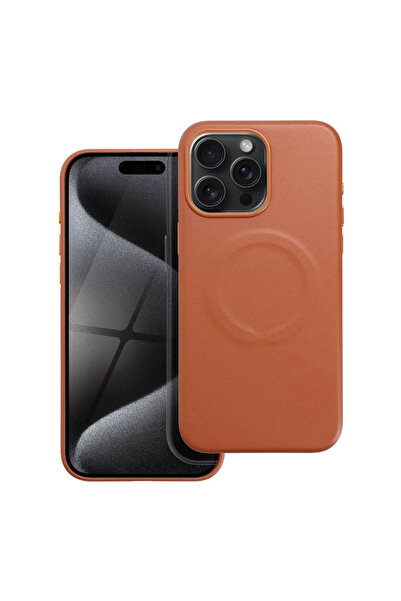 Optim Solution Husa MagSafe pentru Apple iPhone 15, -Leather, Aluminum Button...