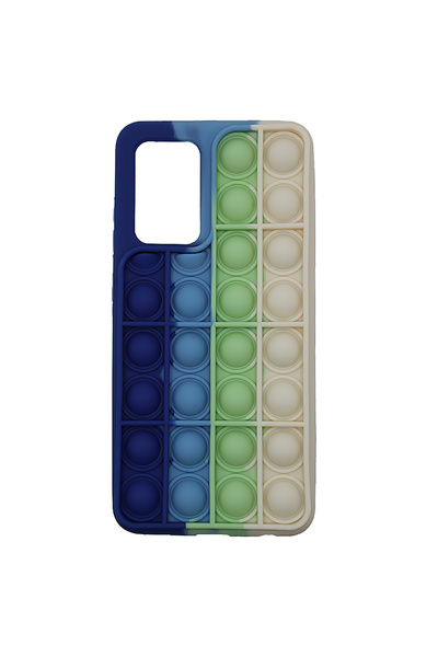 Optim Solution Husa pentru Samsung Galaxy A52, Push Bubble Pop It, Albastru inchis/Albastru deschis/Olive/Gri