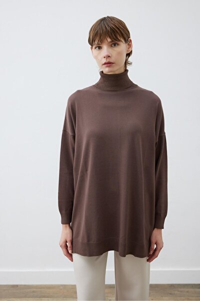 TERZİ DÜKKANI ΤΟΥΝΙΚ ΠΛΕΚΤΟ ΦΟΡΜΑ ΜΕ ΧΡΩΜΑ ΚΑΦΕ VOLETA MERSERIZED VISCOSE