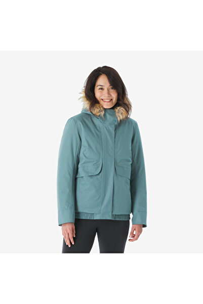 Decathlon Quechua Women's Waterproof Outdoor Snow Coat/Winter Coat - Green - Nh500 -8 ° C