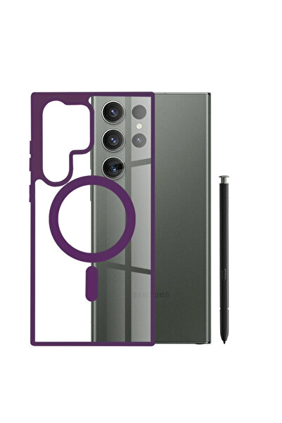 Optim Solution Husa de protectie MagSafe Colorat pentru Samsung Galaxy S23 Ultra, Silicon TPU, Optim Solution, Mov