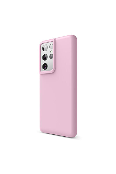 Optim Solution Husa de silicon Matt pentru Samsung Galaxy S21 Ultra, Roz