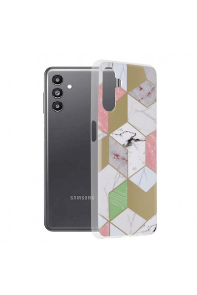 Optim Solution Husa de protectie pentru Samsung Galaxy A04s, Silicon TPU, Marble Design, Roz Deschis