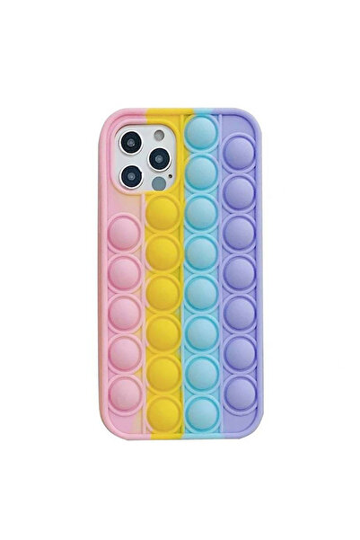 Optim Solution Husa pentru Apple iPhone SE 3 2022 Push Bubble Protection, Jucarie Antistres, Rainbow, Multicolor