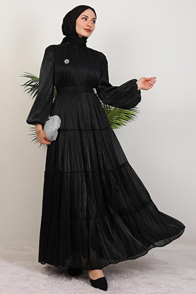 GİYZAMİLA Aydeniz Broş Abiye Siyah