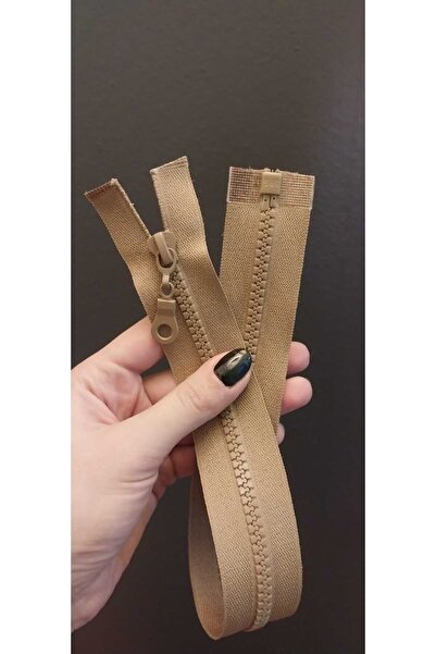 Gönülden Tasarım Fermoar cu dinți maro deschis 41X3 CM