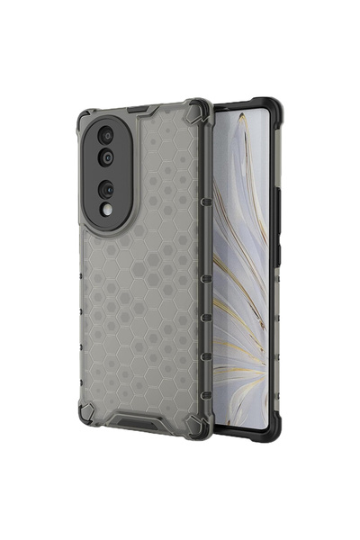 Optim Solution Husa pentru Honor 70, Hybrid, Armor Shield, Honeycomb Design, Gri