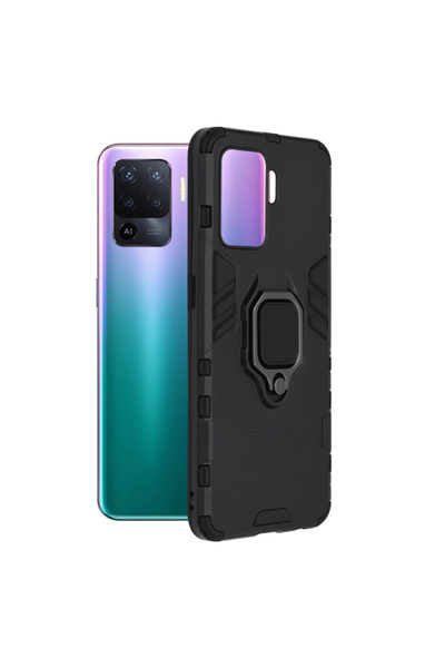 Optim Solution Husa Armor Ring pentru Oppo A94 4G / Reno5 Lite 4G, Army Shiel...
