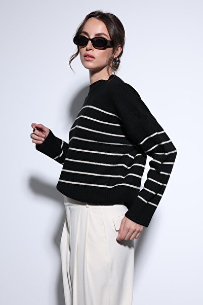 Antioch Black Striped Knitwear Sweater