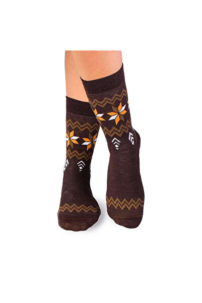 Pirin Hill Brown Snowflake Wool Socks