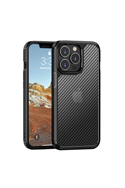 Optim Solution Husa pentru Apple iPhone 14 Pro Max, Carbon Design, Top Hybrid...