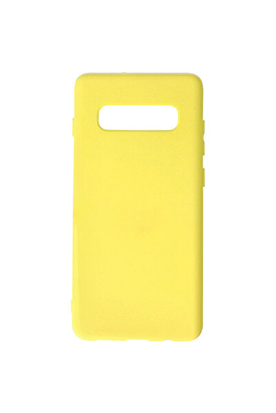 Optim Solution Husa din silicon pentru Samsung Galaxy S10+ Plus, Microfibra, Camera Ultra Safe, Galben