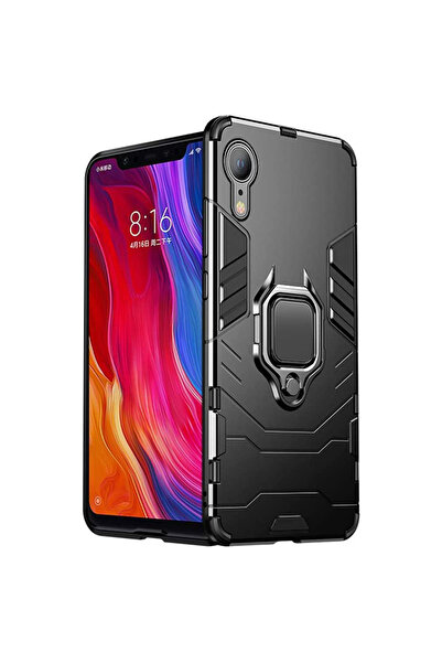 Optim Solution Husa Armor Ring pentru Apple iPhone XR, Army Shield, Inel Magn...