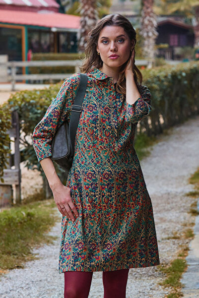 Los banditos Shirt Collar Button Detailed Winter Dress