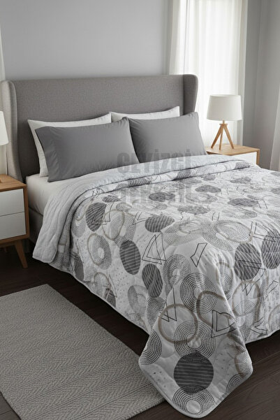 Çt Çeyizci Tekstil Gray Round Summer Single Throw Blanket |   Single Pike 160X230Cm Without Pillow