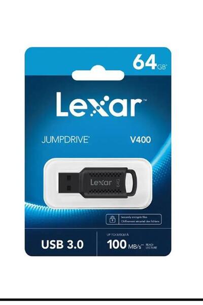 Lexar 64GB V400 Siyah 100 mb/s 3.0 USB Flash Bellek