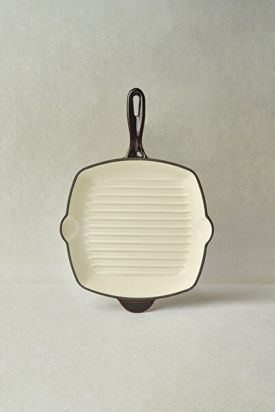 Karaca Heritage Cast Iron Enameled Grill Pan 26 cm Red