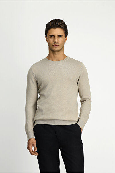 Kiğılı Crew Neck Regular Fit Cotton Cashmere Knitwear Sweater