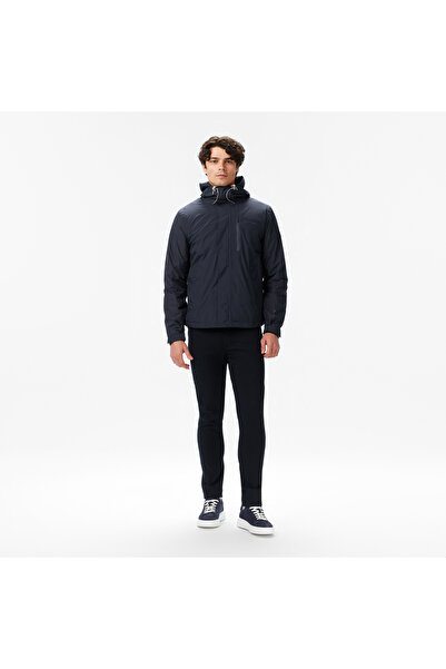 Nautica Men's Black Regular Fit Rain Breaker Raincoat