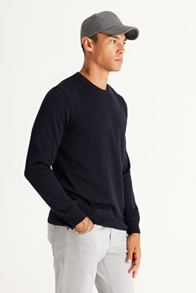 AC&Co / Altınyıldız Classics Marineblauer Baumwoll-Strickpullover