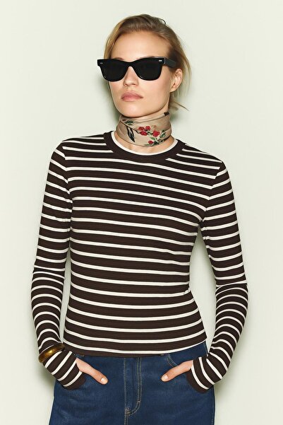 HAKKE Μπλούζα με ριγέ ραβδώσεις με κορδόνια
